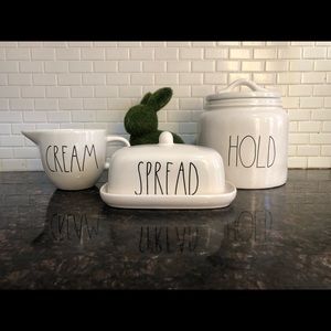 Rae Dunn Cream, spread butter dish hold canister.